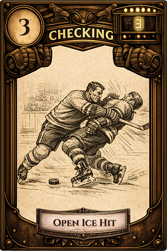 Open Ice Hit checking play card